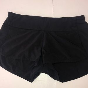 lululemon speed up shorts black 2.5 inseam size 6